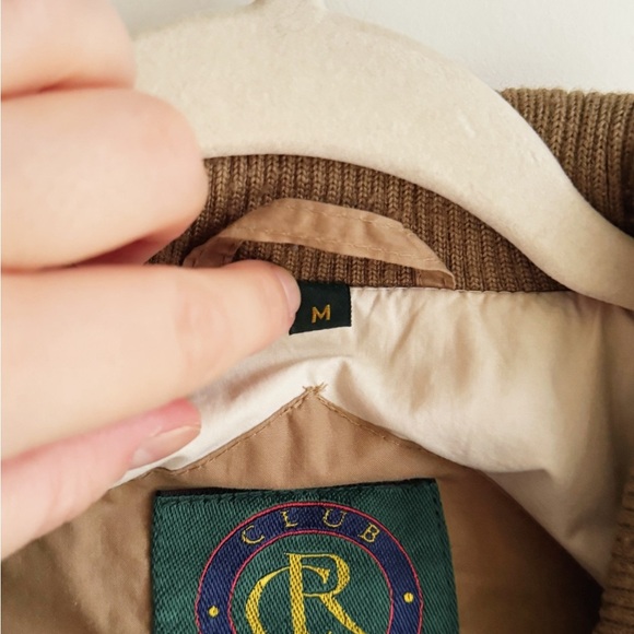 VINTAGE | Men's Khaki Down Insulated Bomber Jacket | M - Picture 6 of 6